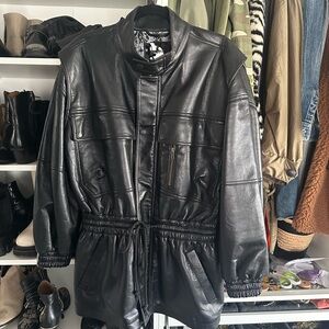 MOTHER Black Faux Leather Jacket